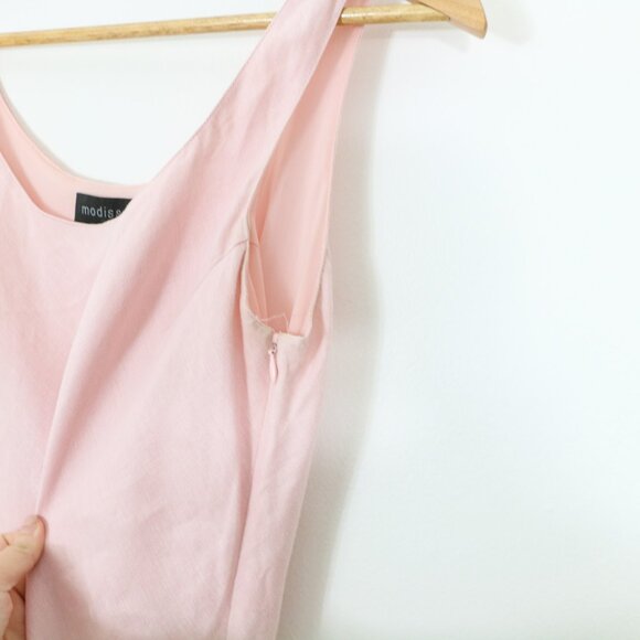 *Vintage 1990 Modissa Light Pink Linen Shift Dress - Picture 6 of 8